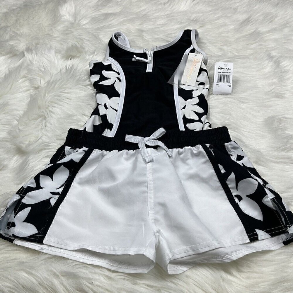 NEW RAISINS Swimsuit Tank Set 2pc GIRLS Size 7 Point Dume Floral Top Shorts.